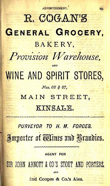 1892_Coggans_Grocery.jpg - 1892. R. Cogan’s Provision Warehouse. Note that they advertise themselves as ‘Purveyor to HM Forces’