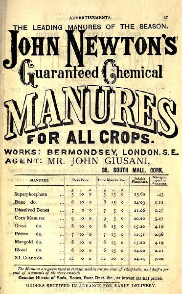 1892_John_Newton_Manure.jpg - 1892. John Newton’s Manure, ‘The Leading Manure of the season’…Guaranteed