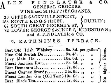 1900_alex_findlater_and_co2.gif - 1900. Newspaper advertisement for Alex Findlater, grocer and wine merchant.