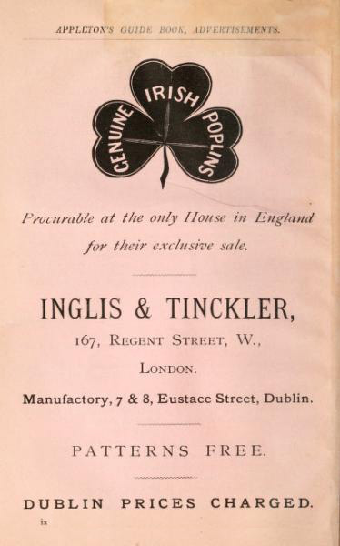 genuine_irish_poppins.jpg - 1871 'Genuine Irish Poppins'. Advertisement for Inglis and Tinckler, Regent Street.