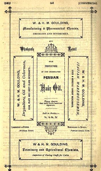 1892_Goulding_Gents_Toiletries.jpg - 1892. W.& H.M Goulding, Vets and suppliers of gentlemen’s toiletries.