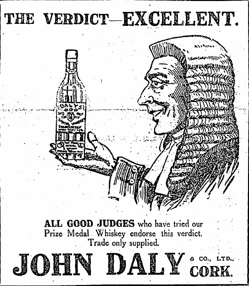 1916_The_Verdict_Excellent_John_Daly_Whiskey.jpg - 1916 'The Verdict - Excellent'. Advertisement for John Daly's Whiskey, Cork.