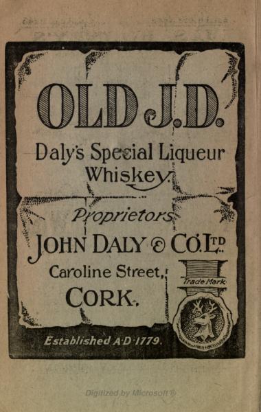 old_j_d.jpg - 1920 'Old J.D.'. Advertisement for John Daly's Whiskey, Cork.